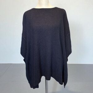 LOFT Deep Blue Textured Knit Top